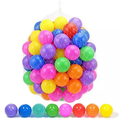 100 Kids Childrens Plastic Play Balls Ball Pits Pen Pool Multicoloured Toy Soft • £10.95