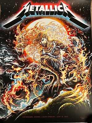 Metallica Poster Gothenburg Sweden 6/18/2023 Miles Tsang Signed #556/735 • $279.99