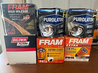 New 6-pack Lot Purolator BOSS Oil Filter PBL14670 Fram PH16 Baldwin B163 • $36.99