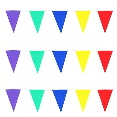 Summer Triangle Bunting Multicolour Garden Festival Kids Party Decoration - 10m • £3.49