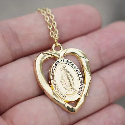 MENDEL Nickel Virgin Mary Our Lady Of Guadalupe Medal Pendant Necklace • $10.99