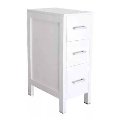 12  Small Bathroom Vanity Modern Cabinet Table Organizer MDF Top White Single • $169.99