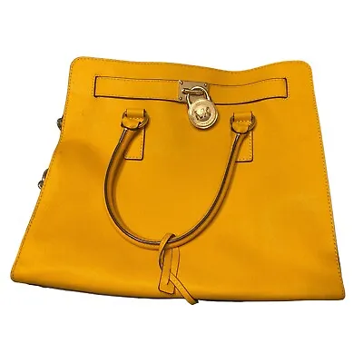 Michael Kors Womens Yellow Saffiano Leather Large Purse • $99.49