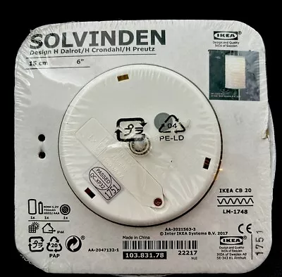 IKEA Solvinden Led Solar Powered Pendant Lamp 6” OutdoorWhite rare Find Oblong • $21.95