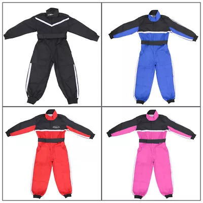 LEO Child KIDS MOTOCROSS RACE SUIT Boys Girls Overalls GO Kart Reflective Stripe • £24.95