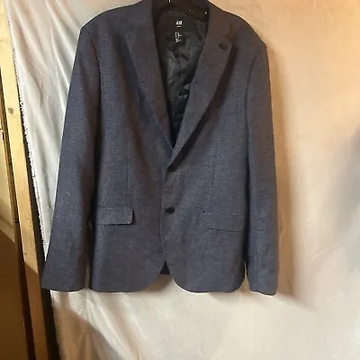 H&M Slim Fit Blazer Jacket Mens 42R Gray Two Button H • $22