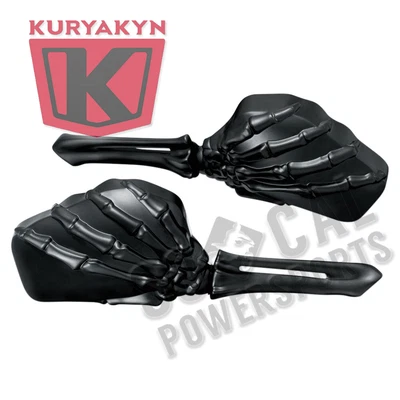 $179.95 • Buy Kuryakyn Skeleton Hand Mirrors - Black Stem With Black Head - 1758
