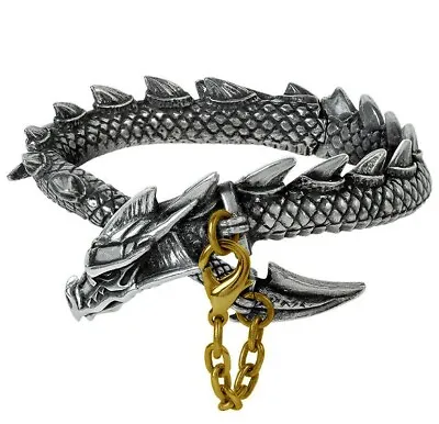 $69.95 • Buy Alchemy Spiny Dragons Lure Bangle Fine English Pewter Bracelet Safety Chain A124