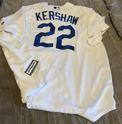 CLAYTON KERSHAW Los Angeles DODGERS Baseball MAJESTIC Sewn XL Jersey COOL BASE • $46.74