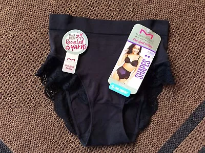 Maidenform Lace Brief Firm Shapes Pantie Black XL NWT • $10.99