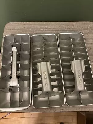 3 Vintage Fridgidaire Quickube Aluminum Quick Release 20 Cube Ice Trays • $19.99