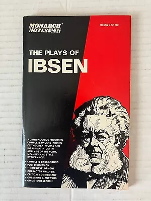 The Plays Of Ibsen Monarch Notes And Study Guides 1965 Paperback • $7.61