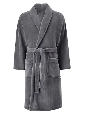 Luxury Robe Plush Bath Robe Micro Fleece Unisex One Size Fits Most Gray • $26.95