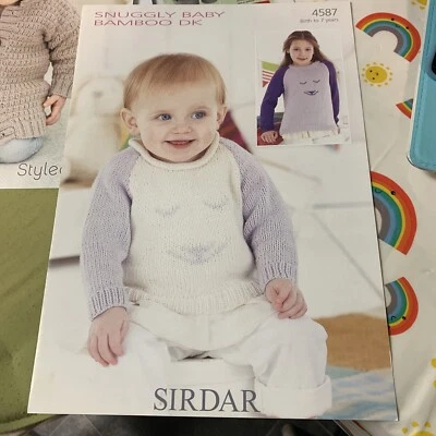 £3 • Buy Snuggly Baby Bamboo DK 4587 Sweaters Knitting Pattern Birth To Seven Years