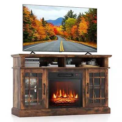 Fireplace TV Stand For TVs Up To 55 Inch TV Console With 2000W Fireplace Insert • £228.95