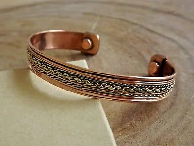 Copper Magnetic Bracelet Arthritis Pain Therapy Energy Cuff Bangle Men & Women • $8.50