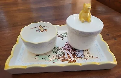 Charpente Disney Classic Pooh Nursery Dresser Set Tray Small Bowl & Lidded Jar • $59.99