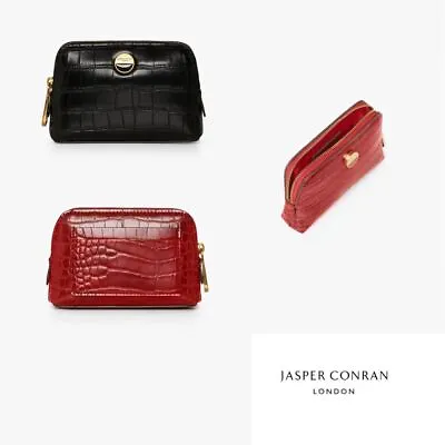 Jasper Conran Purse Small Womens Red Amber Croc Zip Coin Gift • £9.71