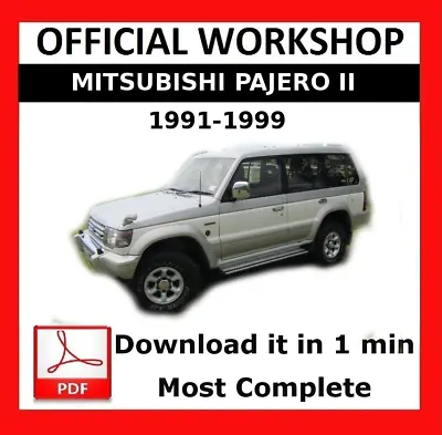 OFFICIAL WORKSHOP Manual Service Repair Mitsubishi Pajero 1991 - 1999 • $12.47