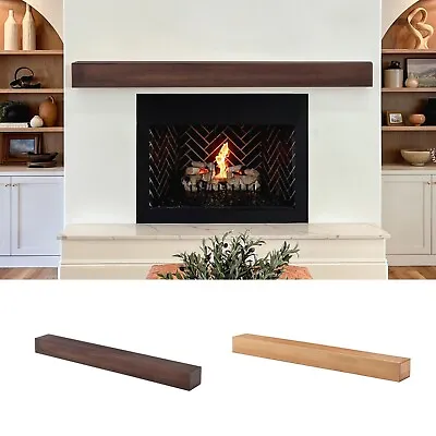 72 Inch Rectangle Wood Mantel Shelf Fireplace Floating Living Room Mantel Shelf • $133.99