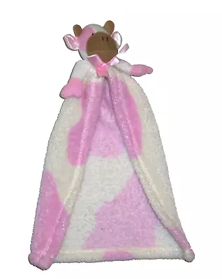 FLAW Cutie Pie Pink White Cow Baby Blanket My 1st Buddy Security Lovey • $24.95