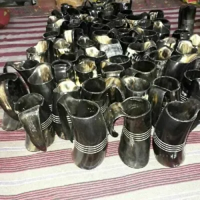 Viking Drinking Horn Mug Beer Wine Ale Horn Mug Set 10 Unit 6'' Cup Mug • $179