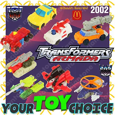 McDonald's 2002 TRANSFORMERS ARMADA Autobot TRANSFORM Decepticon YOUR Toy CHOICE • $6