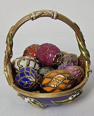 Franklin Mint House Of Faberge Spring Basket 9 Eggs 24k Gold Accents • $115
