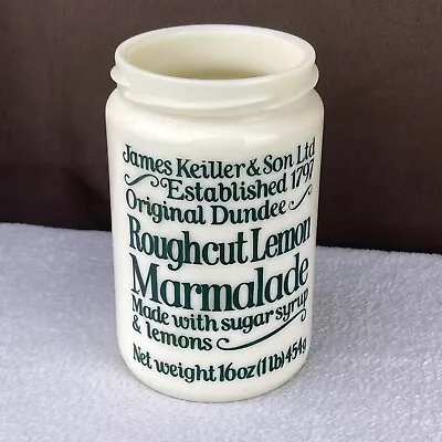 RARE! Vtg James Keiller & Son Dundee Roughcut Lemon Marmalade Milk Glass Jar • £9.63