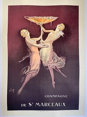 Vintage Original French Champagne Poster 'St. Marceaux On Linen • $175