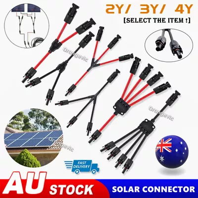 1 Pairs Solar Connectors 2/3/4Y Branch Cable Plugs Inline PV Panel Connection AU • $18.59
