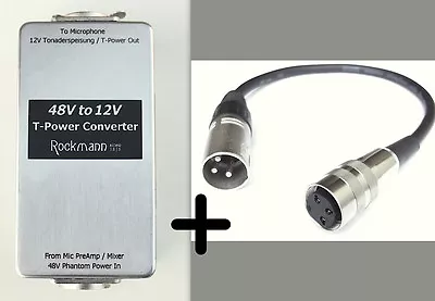 P48/T12 PHANTOM To T-POWER CONVERTER + Tuchel Adapter Sennheiser MKH416 405 406T • $116.90