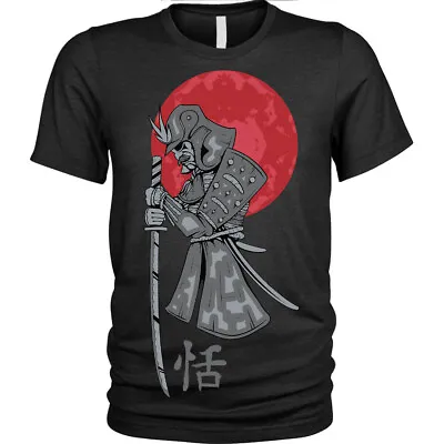 £10.95 • Buy Japanese Samurai T-Shirt Red Moon Ronin Warrior Unisex Mens