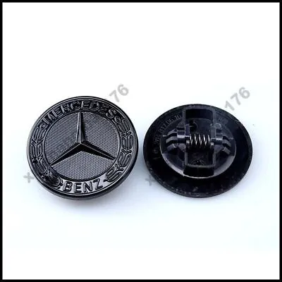 AMG Front Hood Emblem Glossy Black Flat Laurel Wreath Badge Mercedes W205 W213 • $18.99