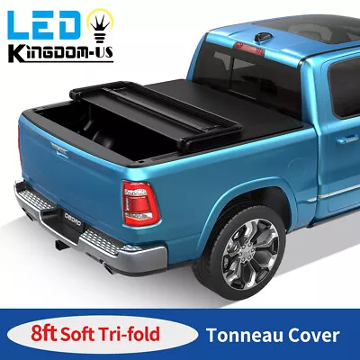 8ft Soft Tri-fold Tonneau Cover For 1999-2024 Ford F-250 F-350 Super Duty On Top • $189.99