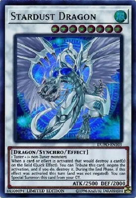 Yugioh - Stardust Dragon - Holographic Ultra Rare - Limited Edition Card • $4.95