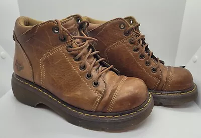 Vintage Dr Doc Martens Yolanda Boots Brown Leather Chunky Size 9 Ladies US • $79.95