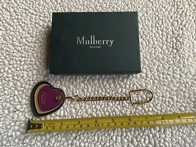 Mulberry Triple Leather Heart Keyring Bag Charm Burgundy Camel Charcoal Hearts • £50