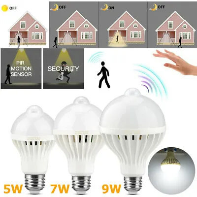 E27 LED PIR Motion Sensor Bulb Night Light 5W - 9W Stair Walkway Lamps 110V 220V • $5.32