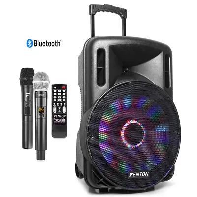 £229 • Buy Portable PA Speaker System With Wireless Microphones, Bluetooth, Lights 15  800W