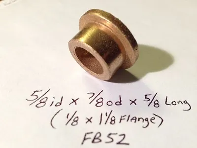 Oilite Flange Bushing Bronze 5/8 Id X 7/8 Od 5/8 Brass Bearing Shim Spacer Bush • $7.95