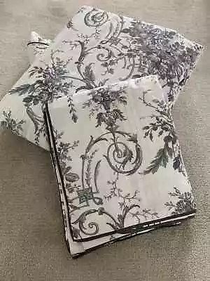 LAURA ASHLEY Reversible King DUVET COVER Set - Tuileries Charcoal NEW • £58