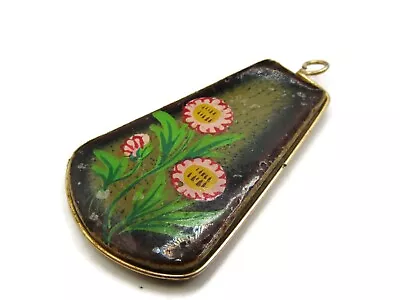 Painted Flowers Pendant Ceramic Beautiful Design Handmade • $13.49