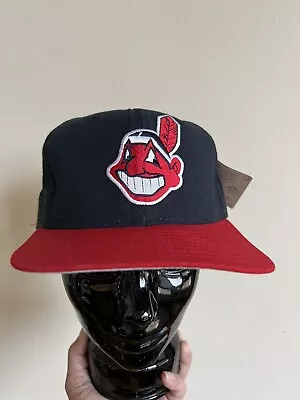 Vintage Old Deadstock Cleveland Indians Wahoo Genuine MLB New Era Adult Snapback • $44.10