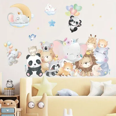 £7.95 • Buy Large Jungle Animals Wall Stickers Animals Wall Decals Kids Nursery Decor