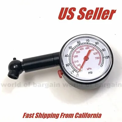 Car Auto Bike TIRE PRESSURE GAUGE PSI Dial Easy Read Air Chamber Readout Tester • $8.95