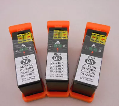 $9.20 • Buy 3 Pack Series 21 22 23 24 Black Ink Cartridge For Dell V715W V515W P713W P513W