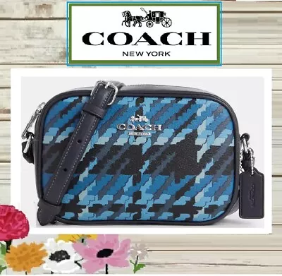 NWT COACH CN758 MINI JAMIE Plaid CAMERA Crossbody Bag In BLUE MULTI Silver Hdwr • $237.56