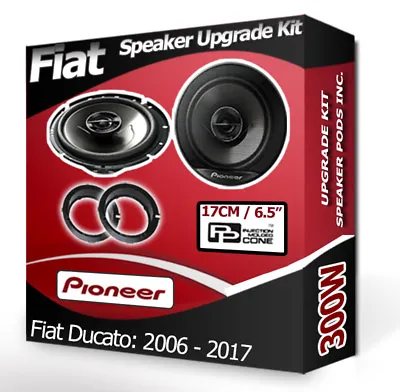 Fiat Ducato Front Door Speakers Pioneer Car Speakers + Adapters 300W • £72.99