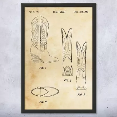 Framed Cowboy Boot Wall Art Print Cowboy Gifts Western Decor Farmer Gift • $79.95